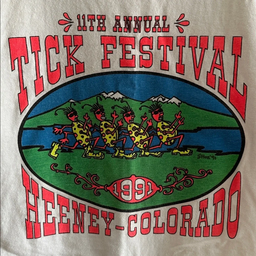 Vintage 1993 Tick Festival T shirt - Picture 2 of 4
